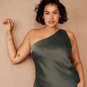 BHLDN Audrie Satin Midi Dress